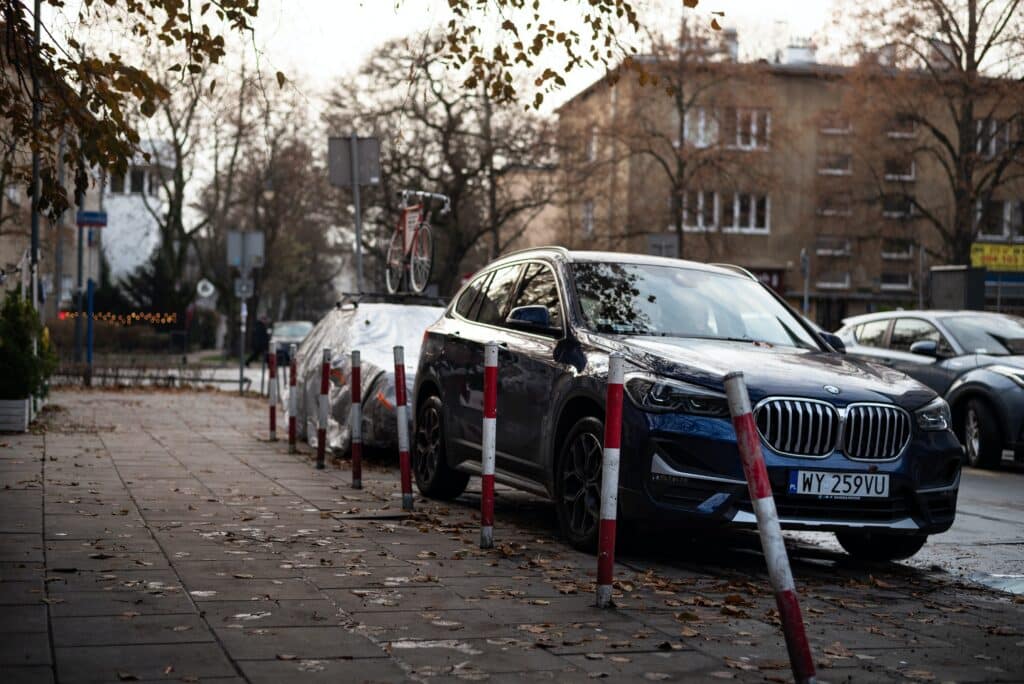 Cars parallel parked on a city street