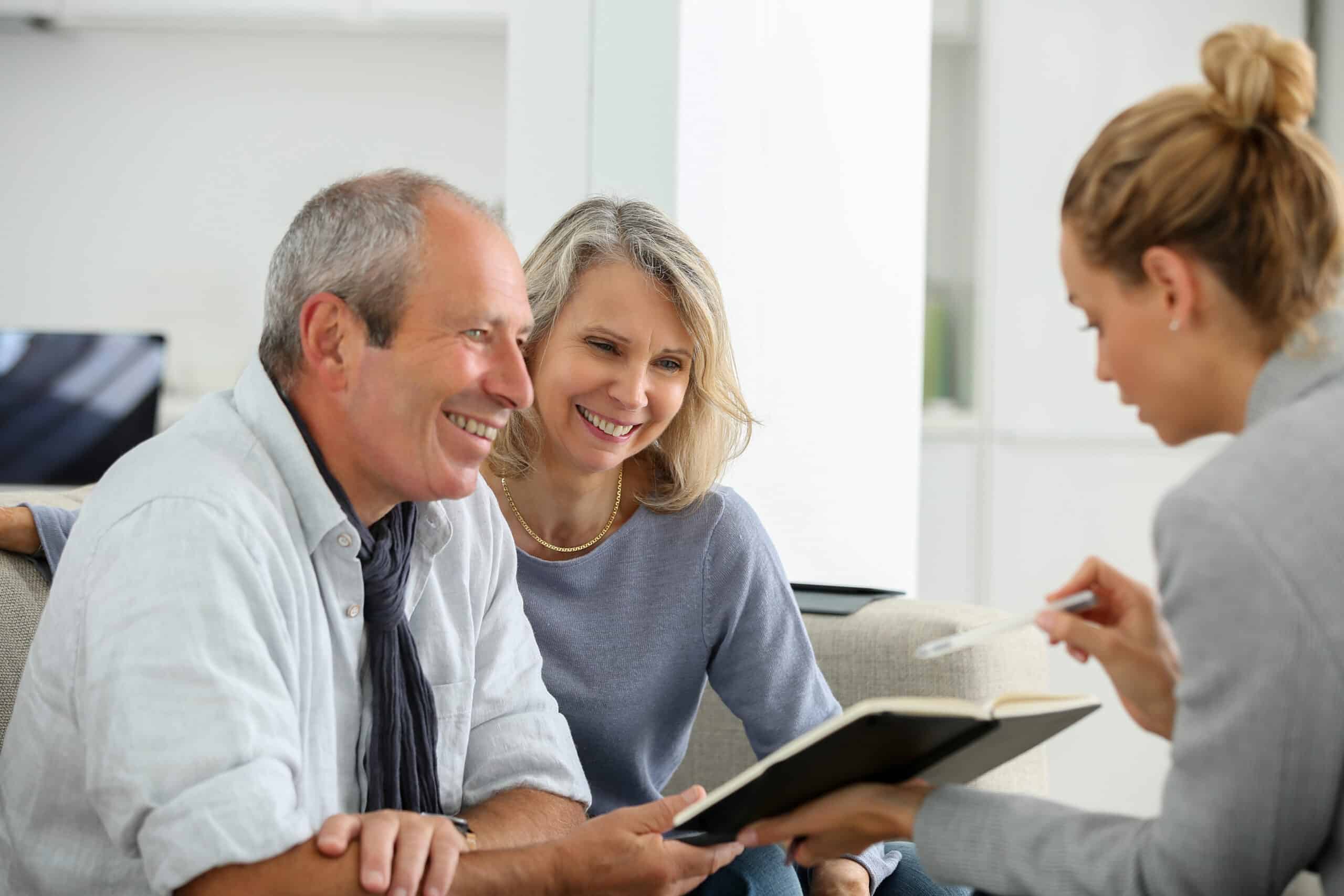 Couple meeting with insurance agent